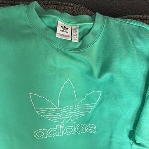 Adidas Green Short Sleeve Tee with Trefoil Logo